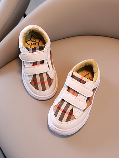 Mia Belle Girls Plaid Velcro Strap Sneakers | Shoes by Liv and Mia