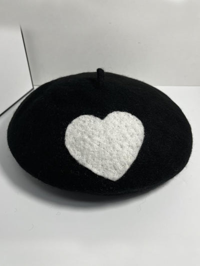 Mia Belle Girls Heart Beret Hat | Girls Accessories