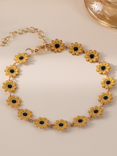 Mia Belle Girls | Enamel Sunflower Bracelet | Girls Accessories
