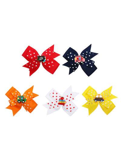 Girls School Accessories | Cute Mini Polka Dot Bows - Mia Belle Girls