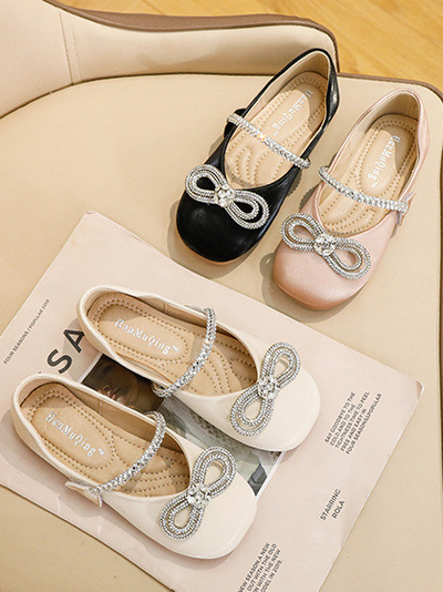 Shoes By Liv & Mia | Diamond Bow Ballet Flats - Mia Belle Girls