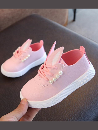 Back To School Shoes | Bunny Ears Pearled Sneakers | Mia Belle Girls