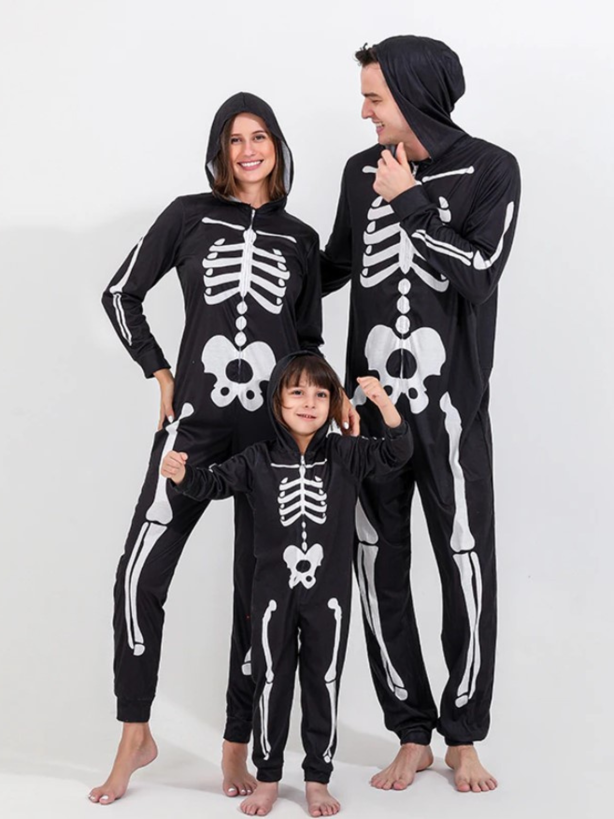 Family Pajamas | Skeleton Hooded Onesie Pajamas | Mia Belle Girls
