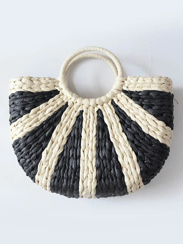 By The Shore Circle Handle Straw Tote