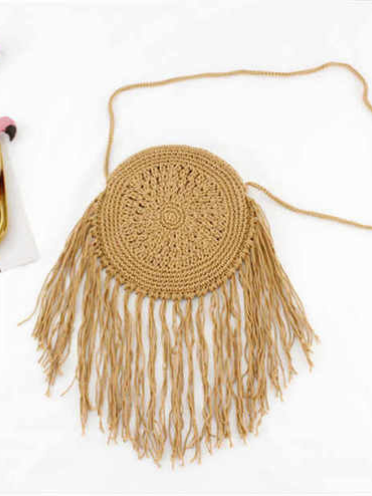 Boho Princess Crochet Mustard Crossbody Bag