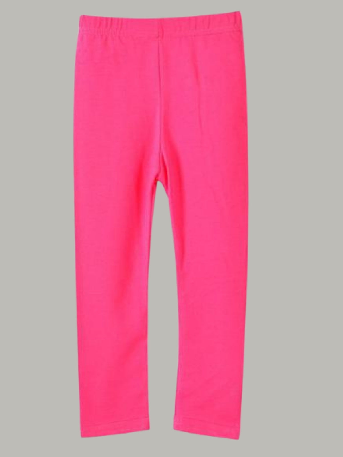 Girls Soft Elastic Candy Color Leggings - hot pink