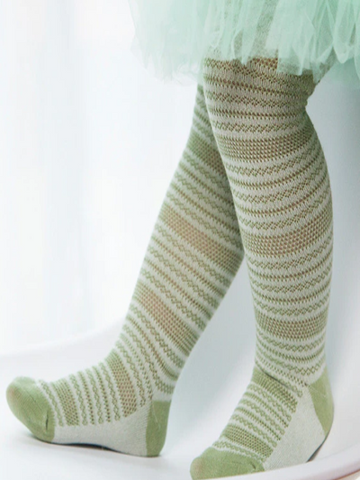 Baby Princess Bow Mesh Stockings Green