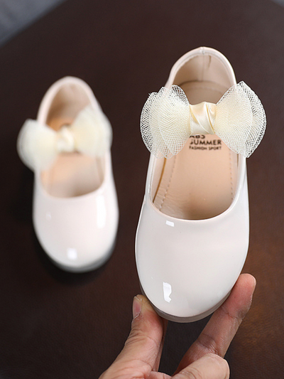 Shoes By Liv & Mia | Little Girls Cute Patent Tulle Bow Flats