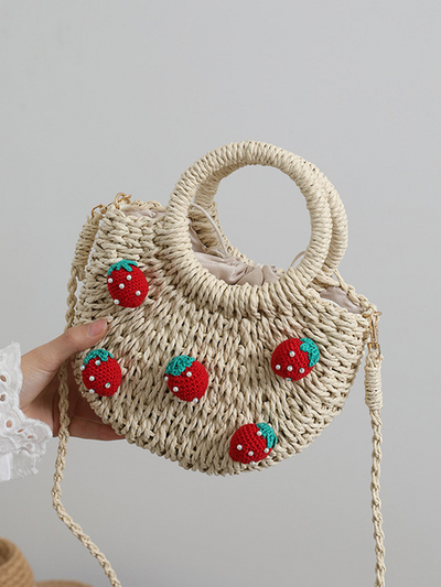 The Sweetest Berry Woven Straw Crossbody Bag
