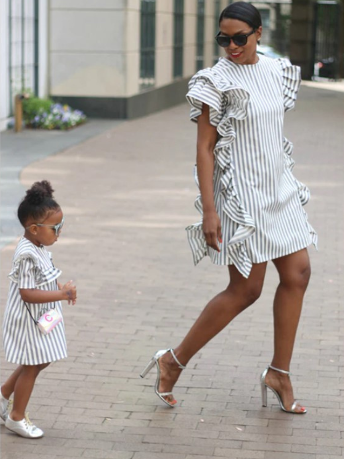 Mommy & Me Matching Dresses | Striped Ruffle Dress | Mia Belle Girls