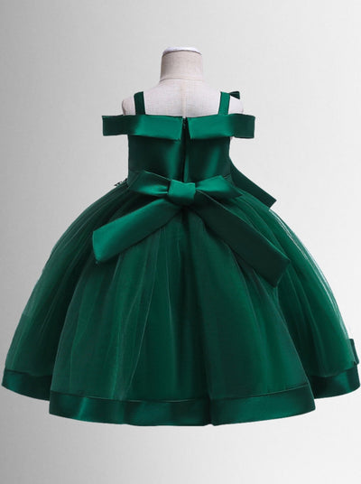 Girls Formal Dresses | Floral Embroidered Bow Holiday Party Dress
