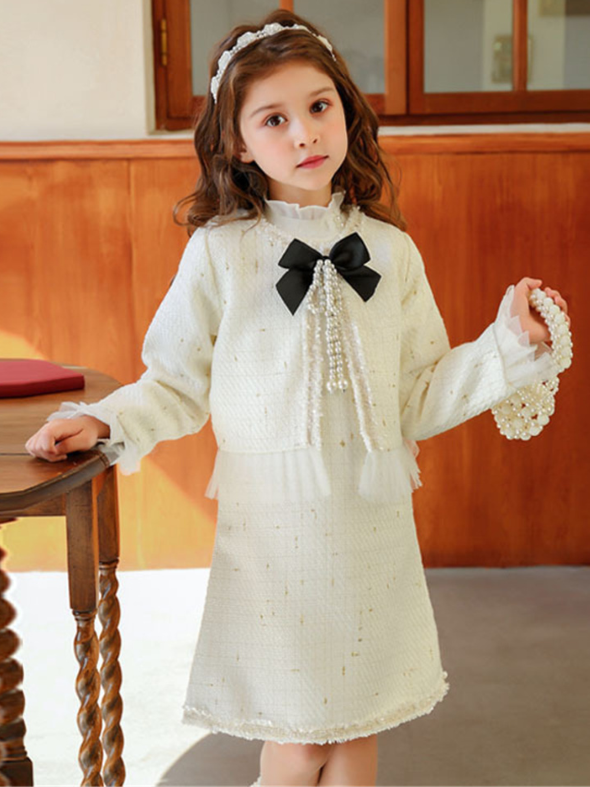Little Miss Perfect Tweed Blazer And Dress Set