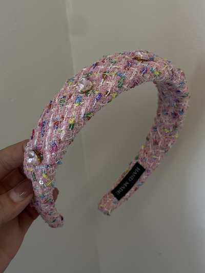 Mia Belle Girls Pink Rhinestone Padded Headband | Girls Accessories