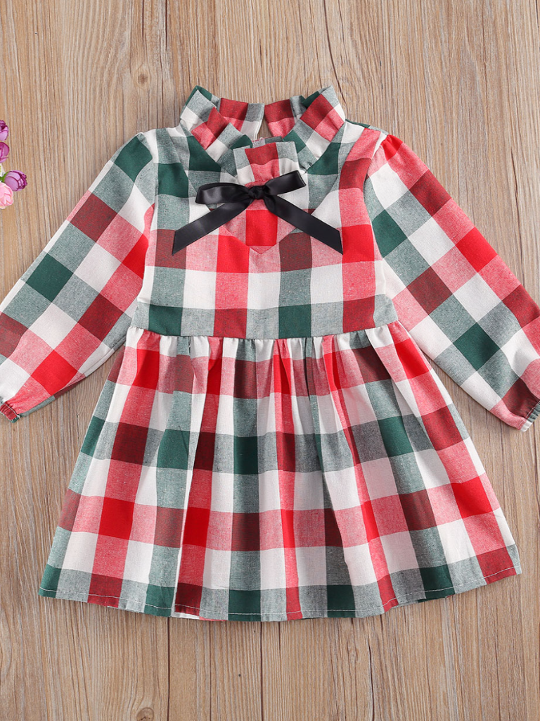 Toddler Valentine's Day Dress | Little Girls Plaid Fashionista Dress