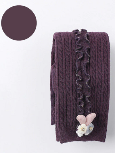 Baby Frilled To Be Here Ribbed Leggings Purple