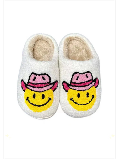 Mia Belle Girls Cowgirl Smiley Bedroom Slippers | Shoes By Liv & Mia