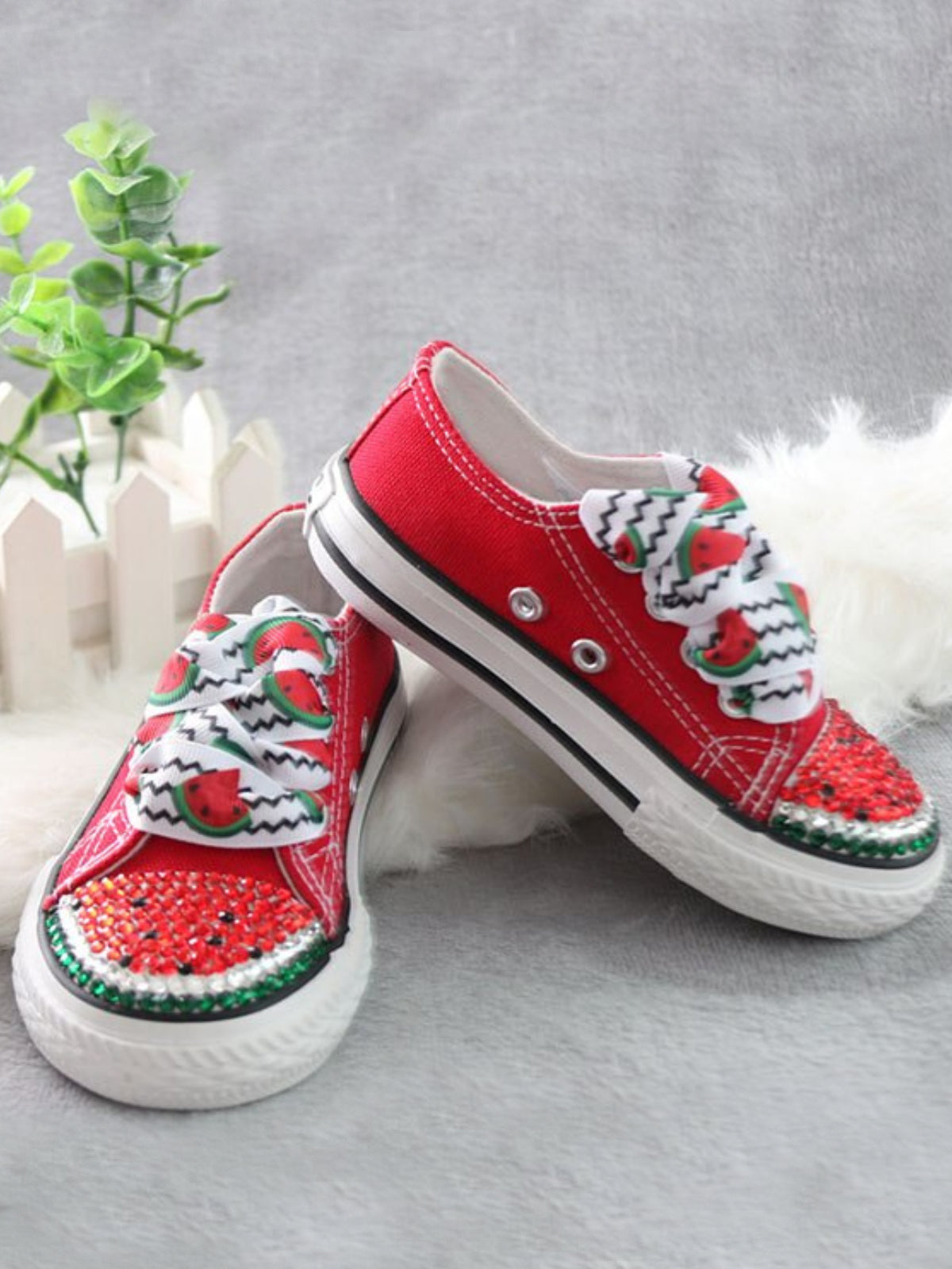 Back To School Shoes | Watermelon Canvas Sneakers | Mia Belle Girls