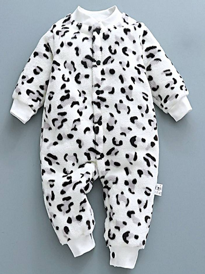 Baby Little Safari Fleece Onesie - White