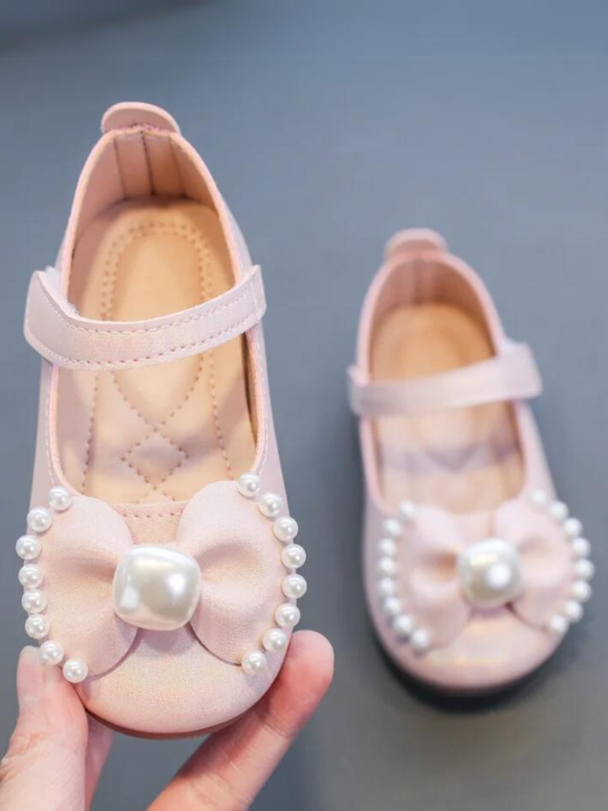 Mia Belle Girls Pearly Bow Mary Jane Shoes | Shoes By Liv & Mia