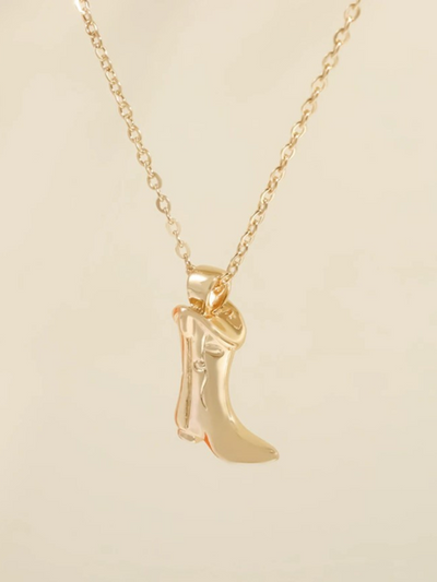 Little Trinket Cowgirl Boot Pendant Necklace