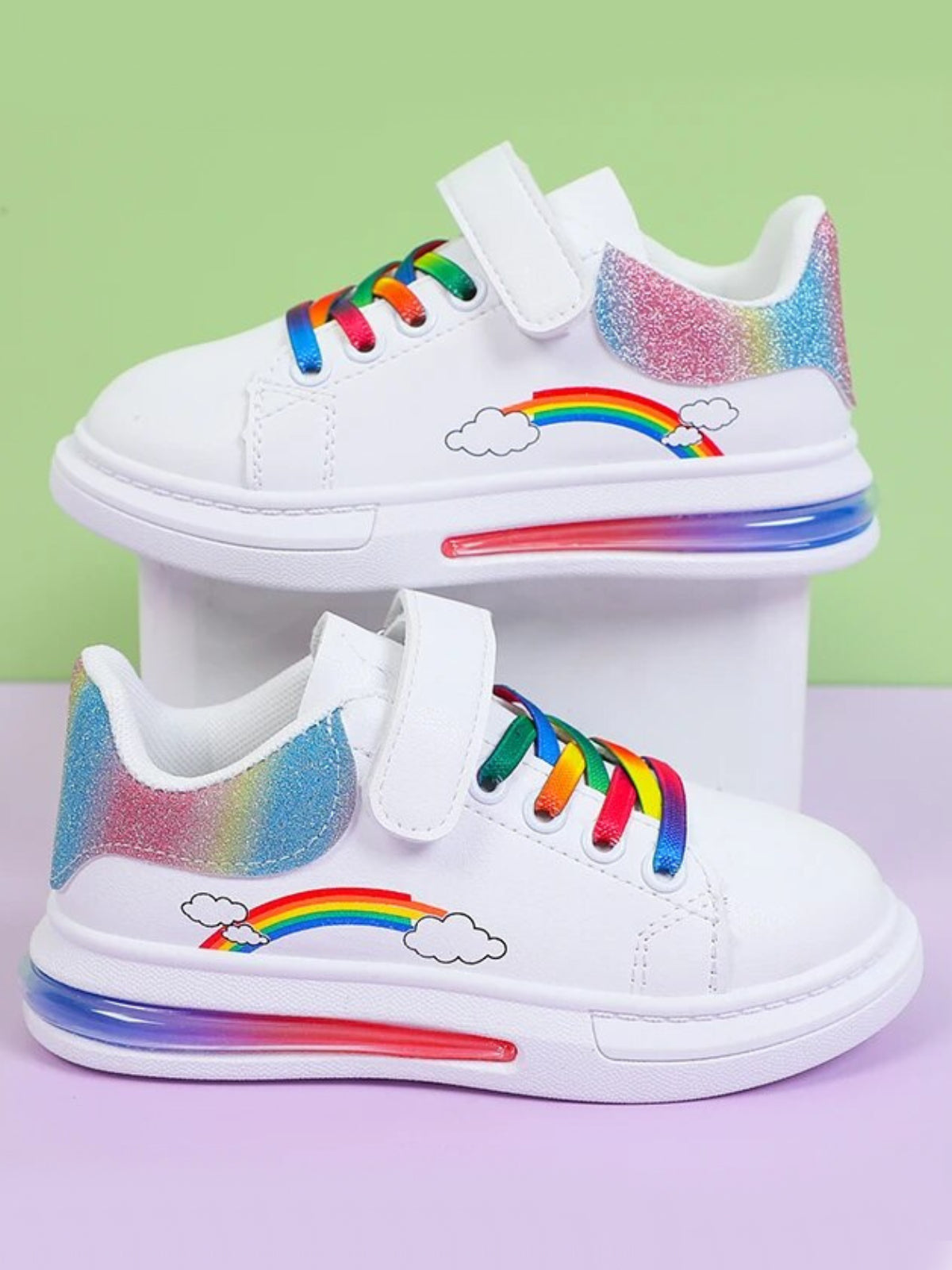 Back To School Shoes | Velcro Rainbow Sneakers | Mia Belle Girls