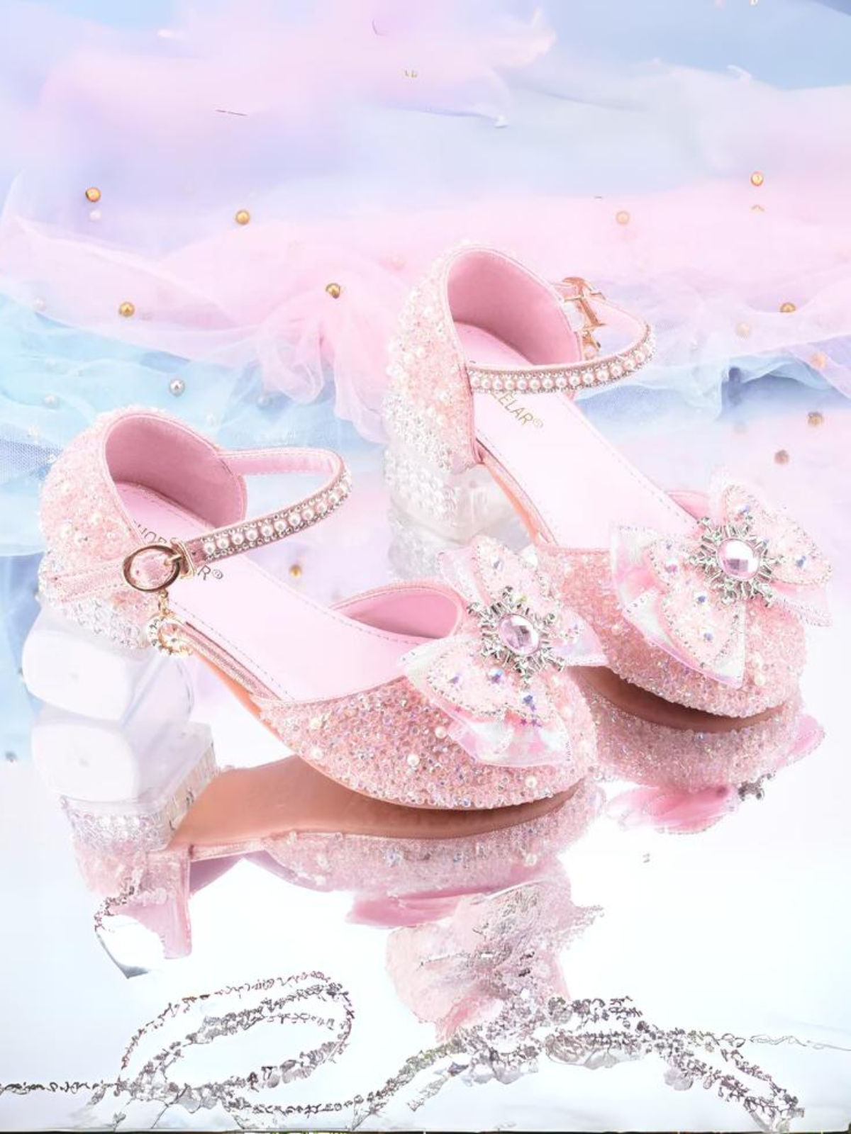 Mia Belle Girls Crystal Ankle Strap Shoes | Shoes By Liv & Mia