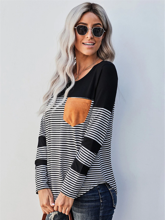 Girls Zebra Stripes and Color Block Top