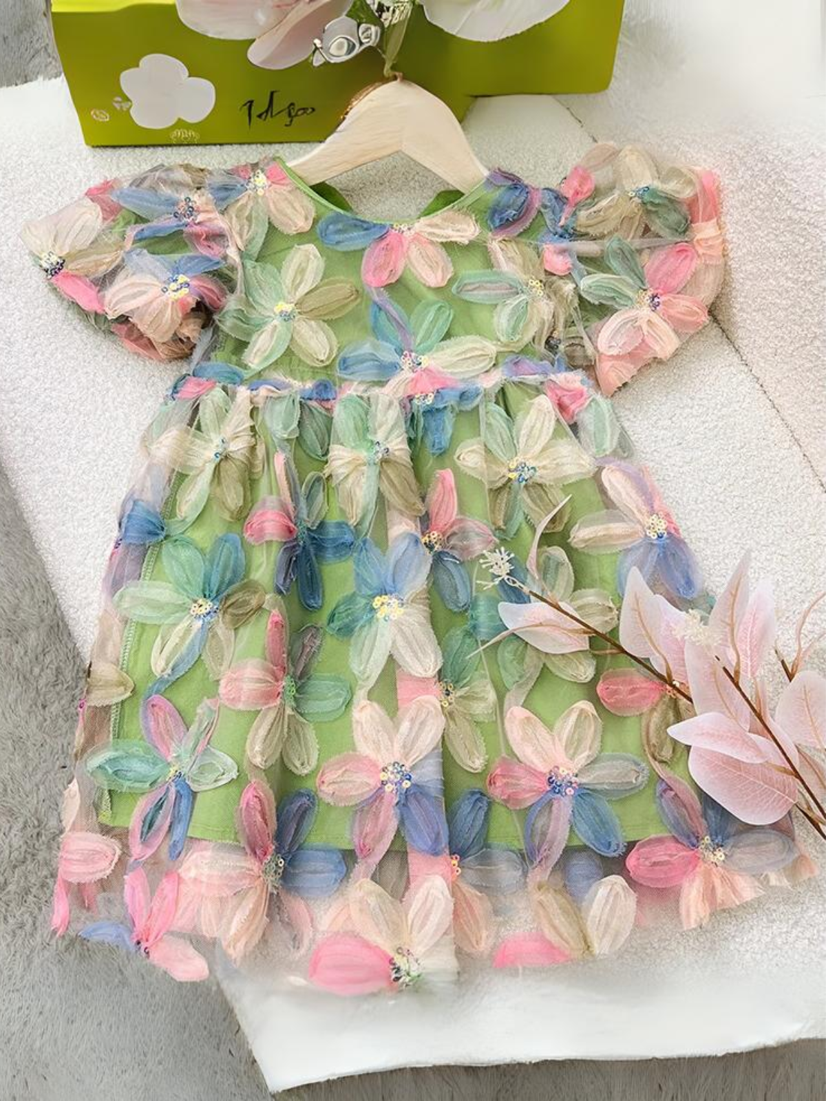 Mia Belle Girls Floral Tulle Dress | Girls Spring Dresses