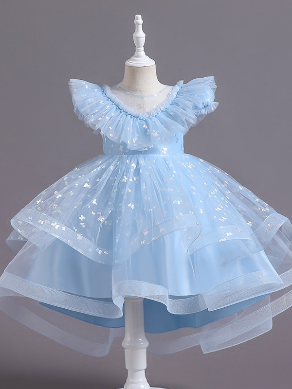 Girls Winter Holiday Dress | Sparkle Butterfly Flutter Tulle Dress