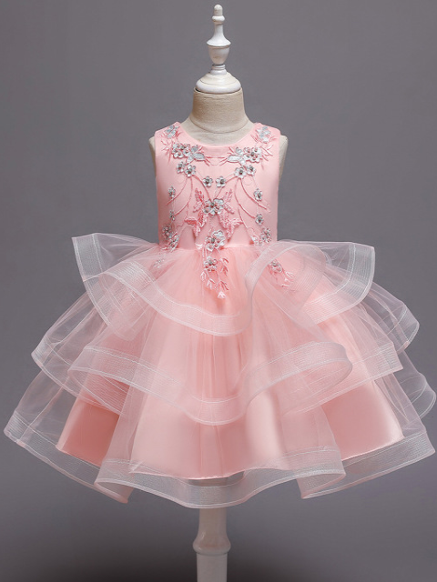 Girls Formal Dresses | Sleeveless Embroidered Princess Tutu Dress – Mia ...