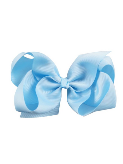 Mia Belle Girls Baby Blue Large Bow Hair Clip | Girls Accessories