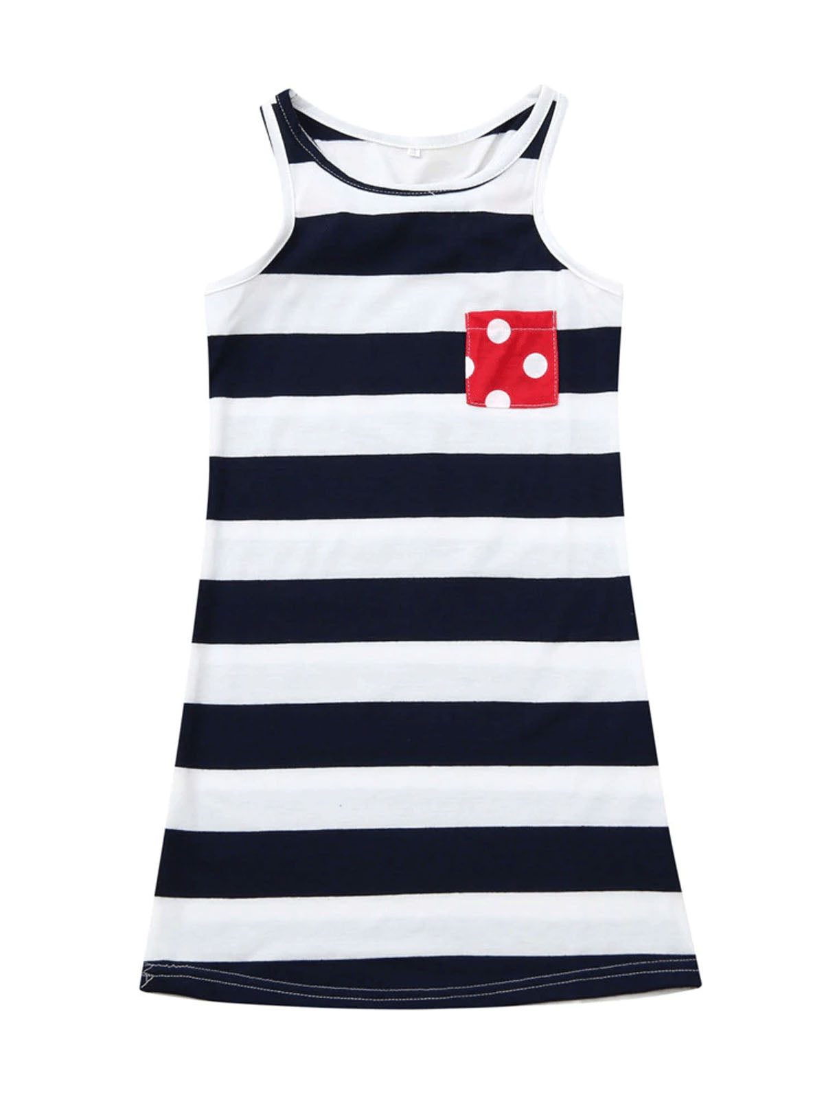 Girls 4th of July Little Bow Striped Dress