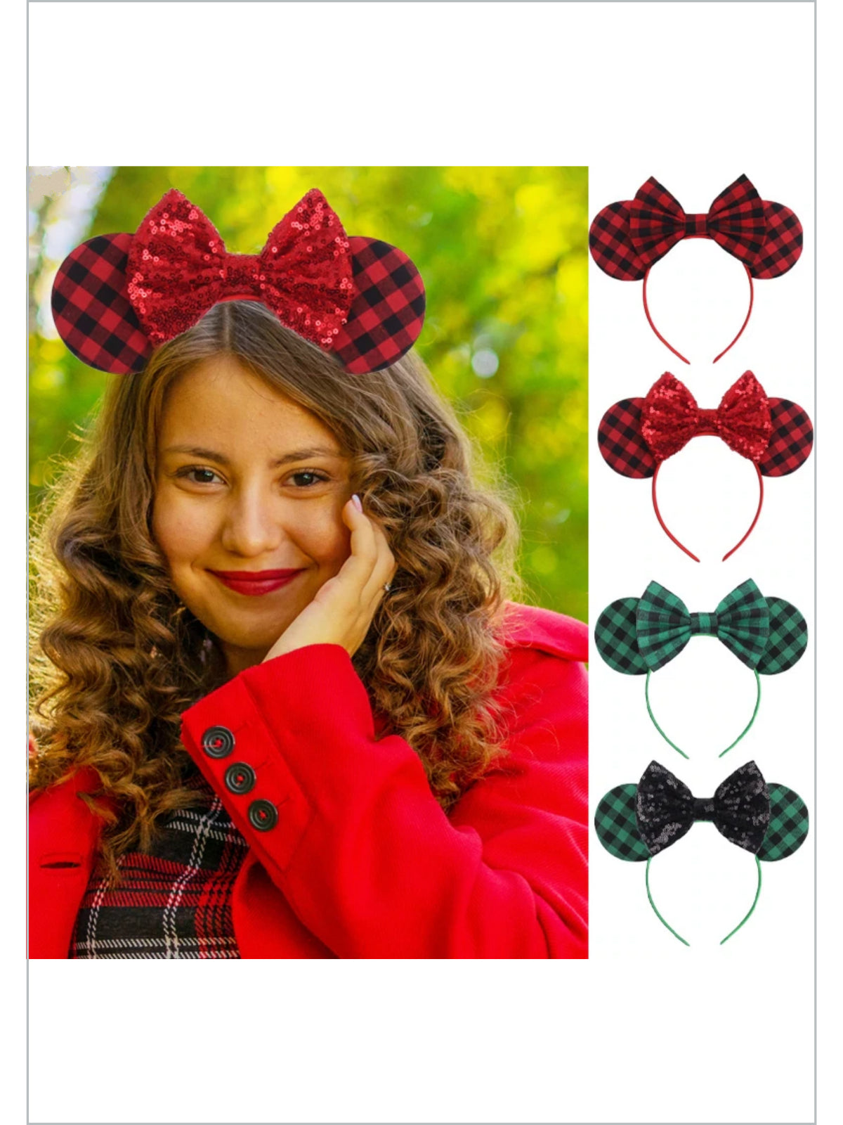 Girls School Accessories | Plaid Mouse Ears Headband | Mia Belle Girls