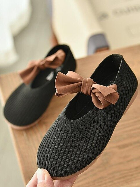 Girls Non-Slip Bow Knot Flats By Liv and Mia