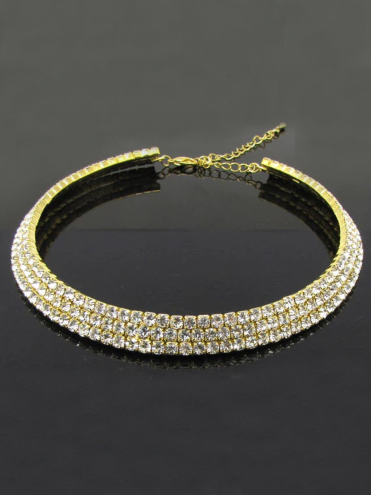 Sparkling Beauty Gold Rhinestone Necklace