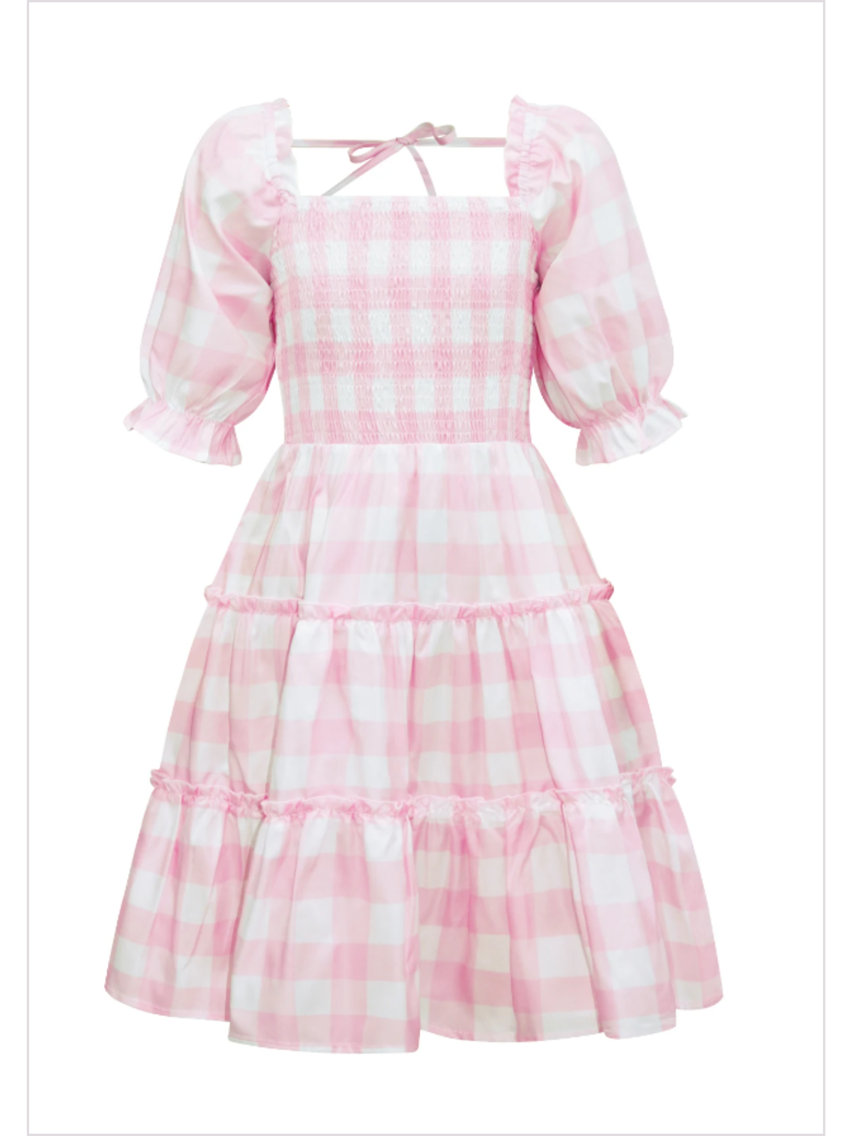 Mia Belle Girls Pink Gingham Smocked Dress | Mommy And Me Dresses