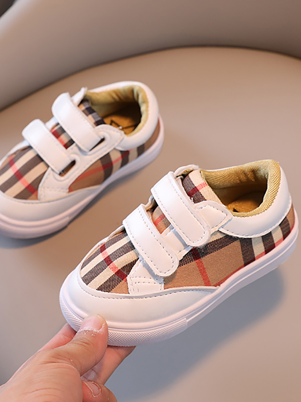 Mia Belle Girls Plaid Velcro Strap Sneakers | Shoes by Liv and Mia