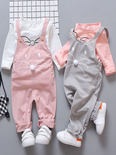 Baby Hunny Bunny Long Sleeve Shirt and Overalls Set
