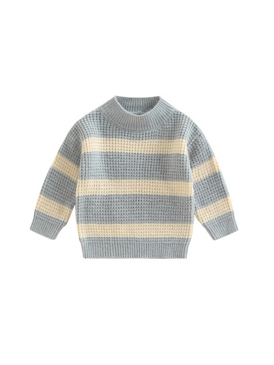Girls Clothing Sale | Toddler Striped Waffle Sweater | Mia Belle Girls