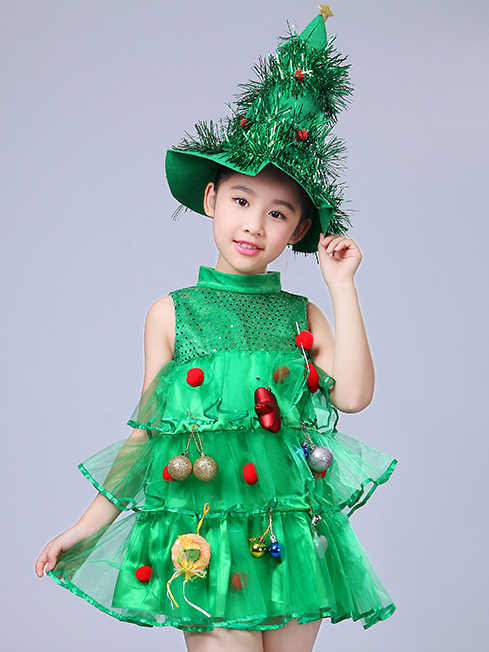Christmas Dresses | Girls Christmas Tree Sparkle Holiday Tutu Dress