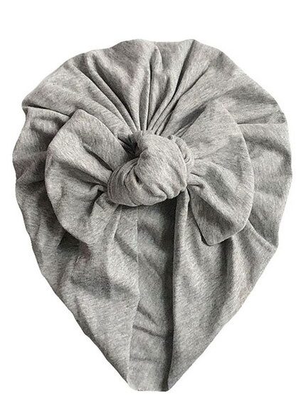 Baby Turban Knot Bonnet Cap grey