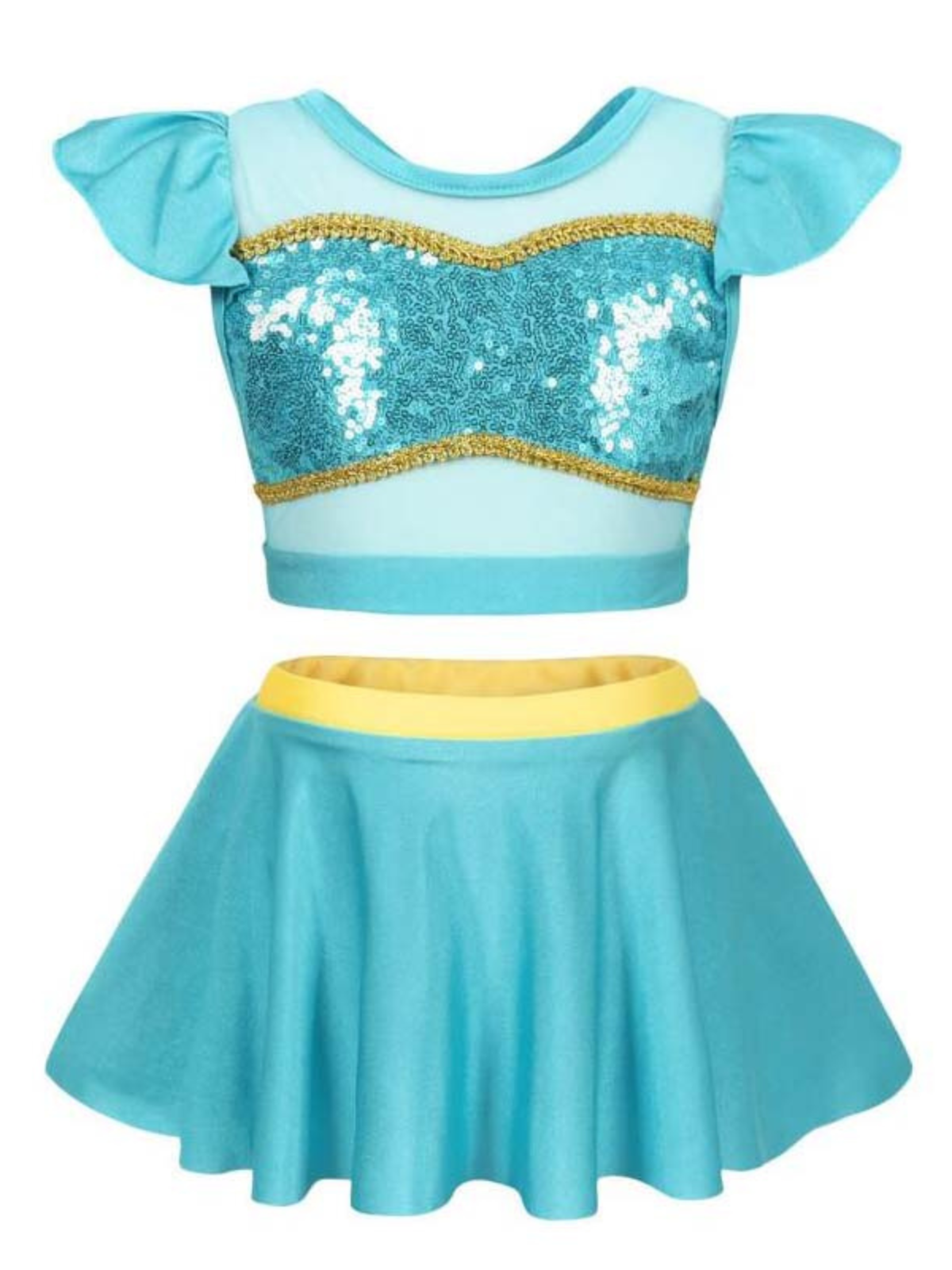 Pretty Princess Teal Two Piece Swimsuit