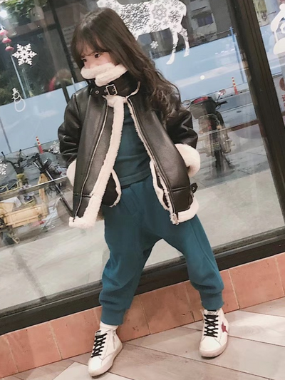 Mia Belle Girls Fleece Lined Vegan Leather Jacket | Winter Jackets