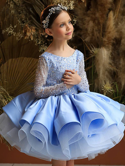 Girls Formal Dresses | Sequin Lace & Tulle Princess Pageant Dress
