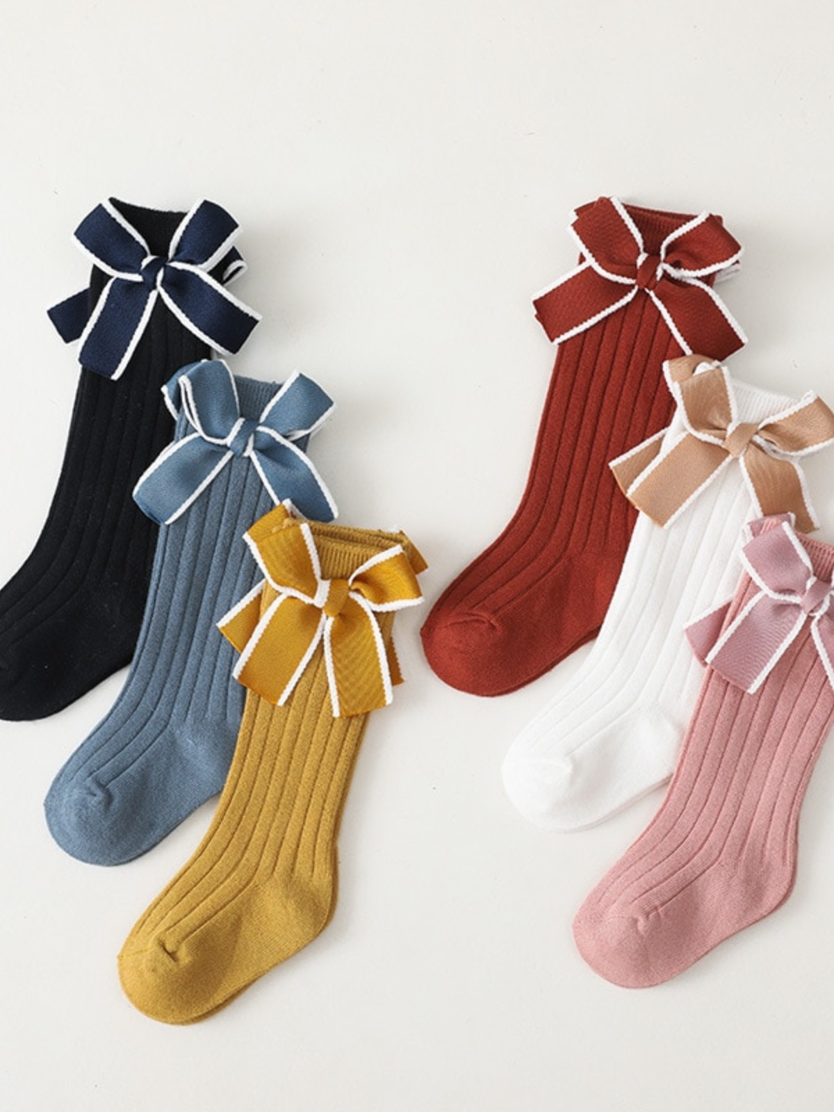 Every Accessories For Little Girls | Knee High Stripe Bow Socks