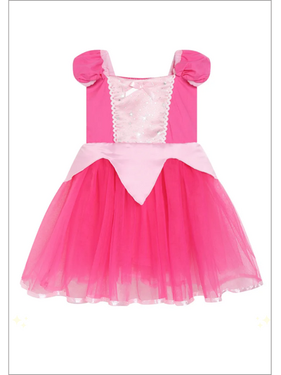 Mia Belle Girls Pink Princess Inspired Dress | Princess Dress Up