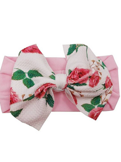 Baby Bow Headband floral pink
