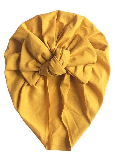 Baby Turban Knot Bonnet Cap yellow