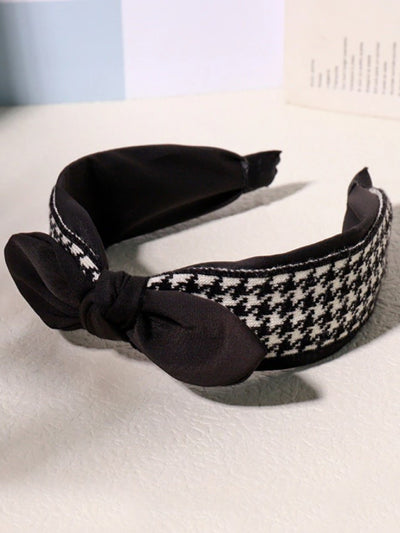 Mia Belle Girls Bow Knot Houndstooth Headband | Girls Accessories