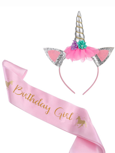 Mia Belle Girls Unicorn Headband Birthday Set | Girls Accessories